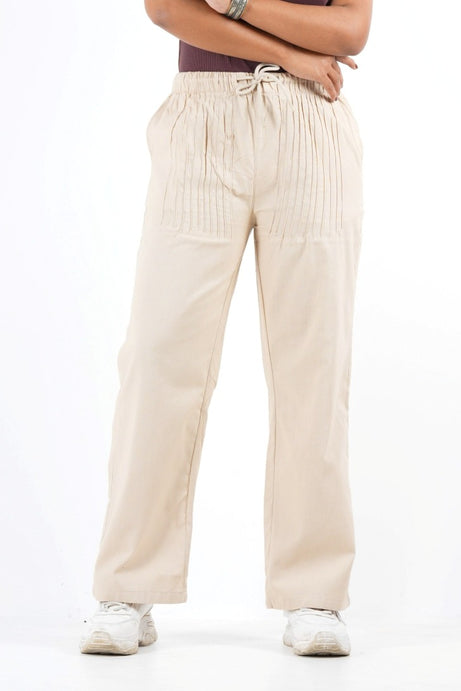Remi Cotton Relaxed Pants – Beige (5003)