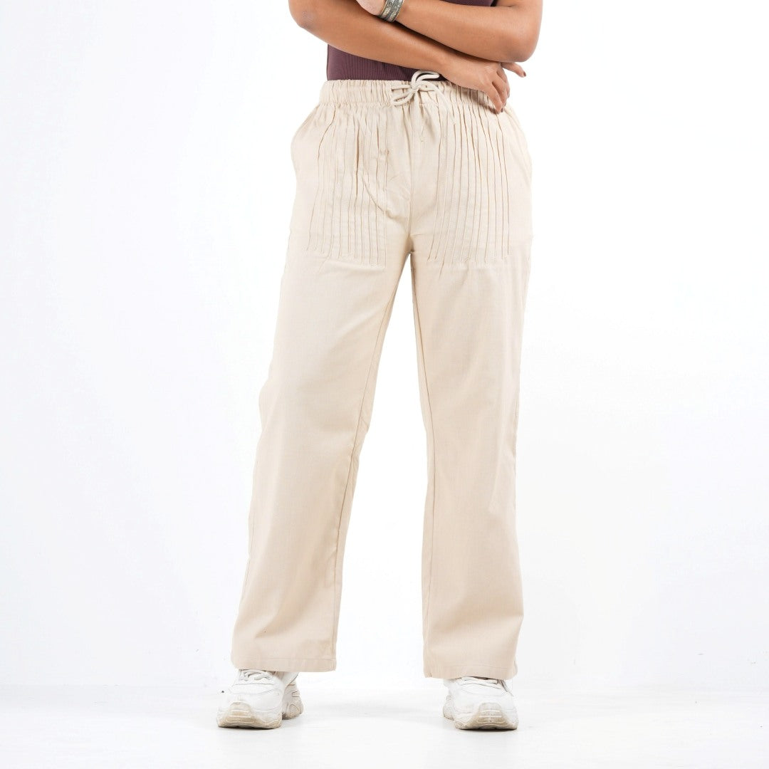 Remi Cotton Relaxed Pants – Beige (5003)