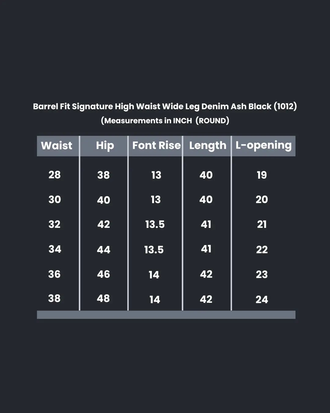 Signature Wide Leg Ash Black (1012)