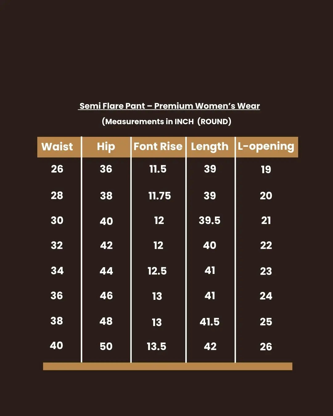 Semi Flare Stretch Dusty Brown - (1019)