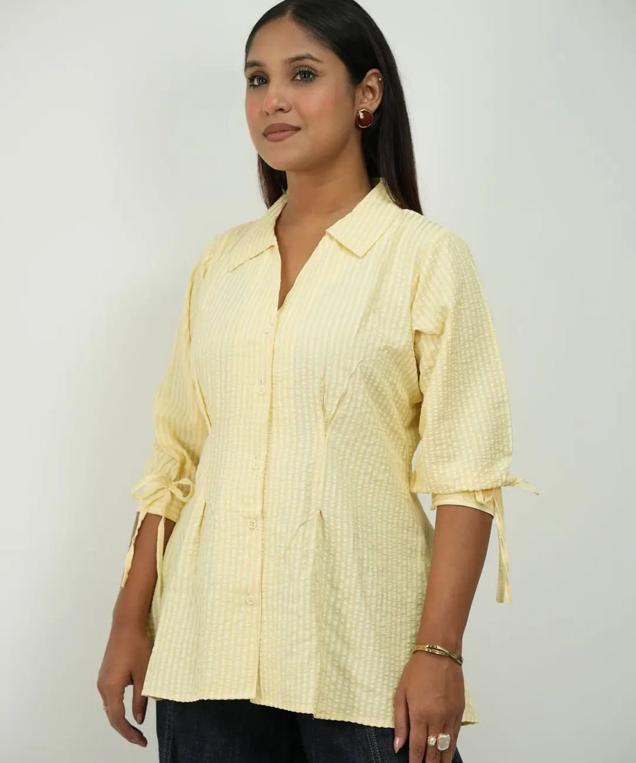 Fitted Waist Puff Sleeve - Buttercream Yellow (201)