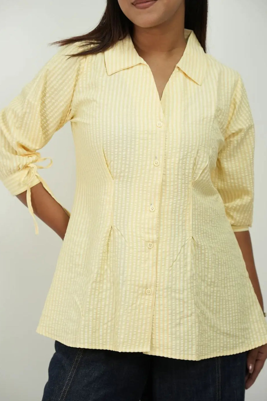 Fitted Waist Puff Sleeve - Buttercream Yellow (201)