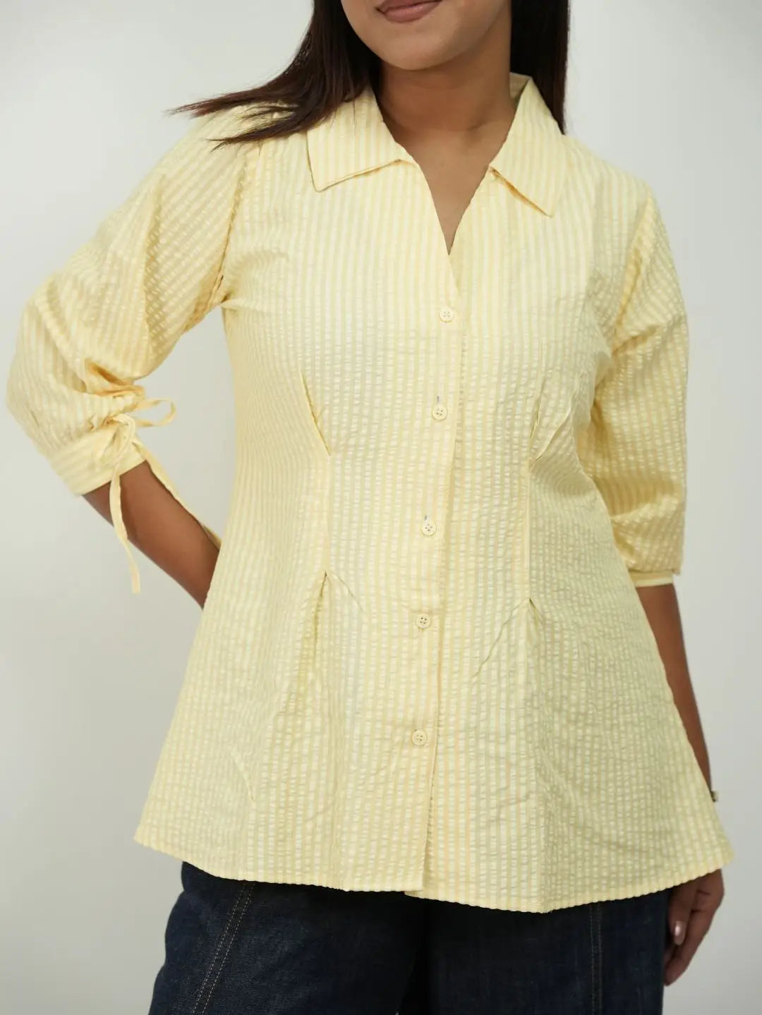 Fitted Waist Puff Sleeve - Buttercream Yellow (201)