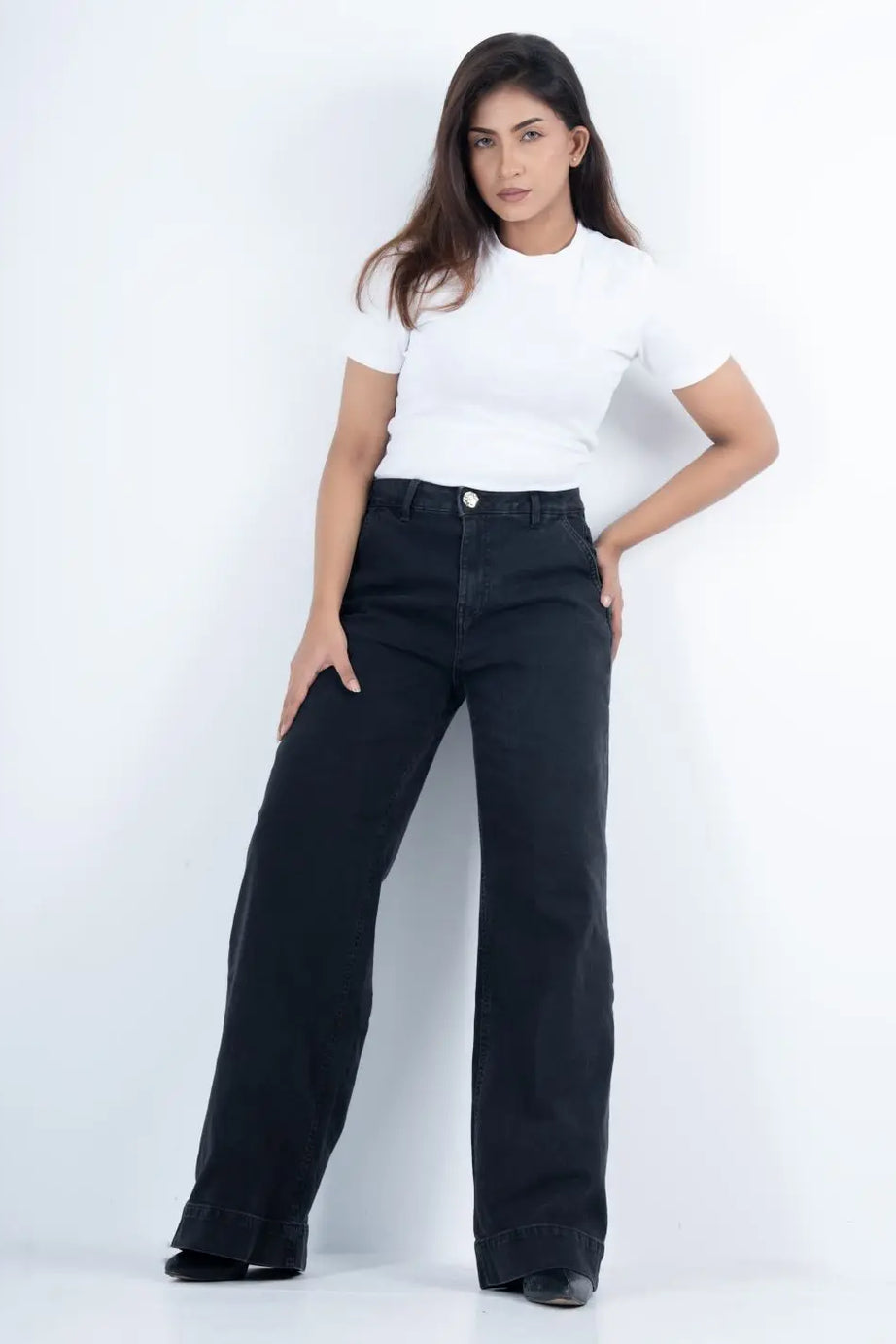 Big Hem Stretch Wide-Leg Pant Black (1024)