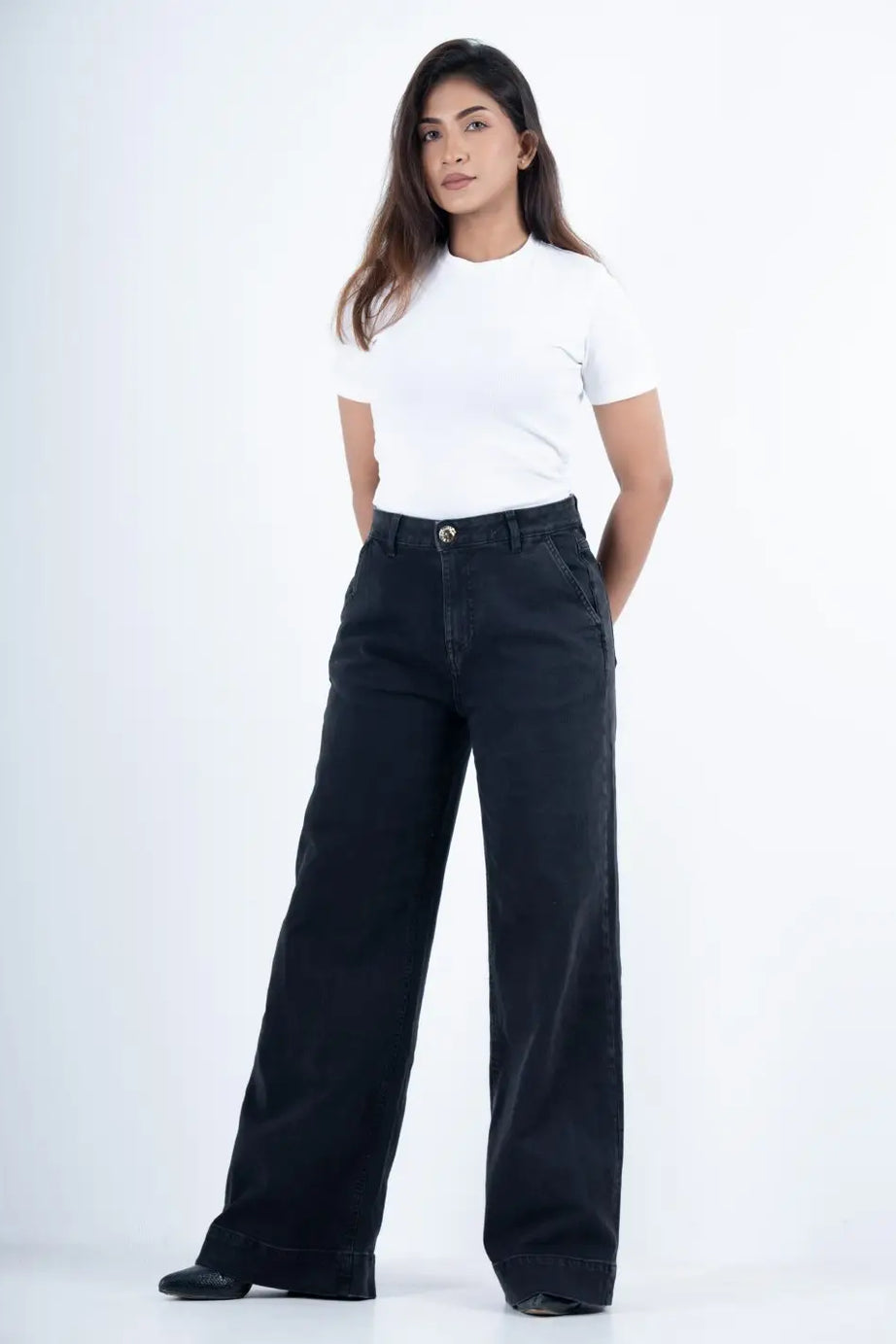 Big Hem Stretch Wide-Leg Pant Black (1024)