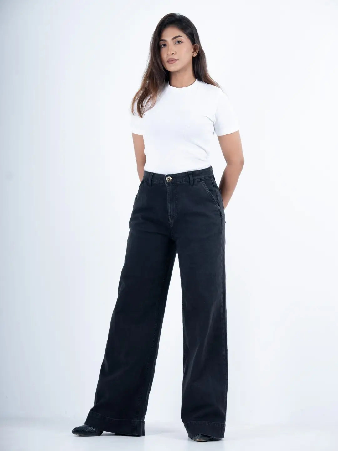 Big Hem Stretch Wide-Leg Pant Black (1024)