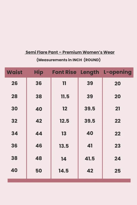 Semi Flare Stretch Baby Pink - (1018)
