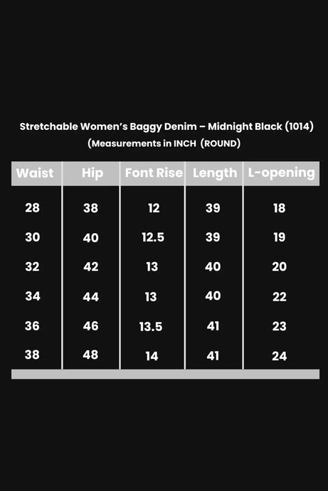 Midnight Stretchable Baggy Denim - Black (1014)