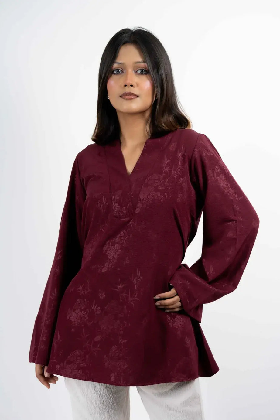 VELORA Maroon Top (106)