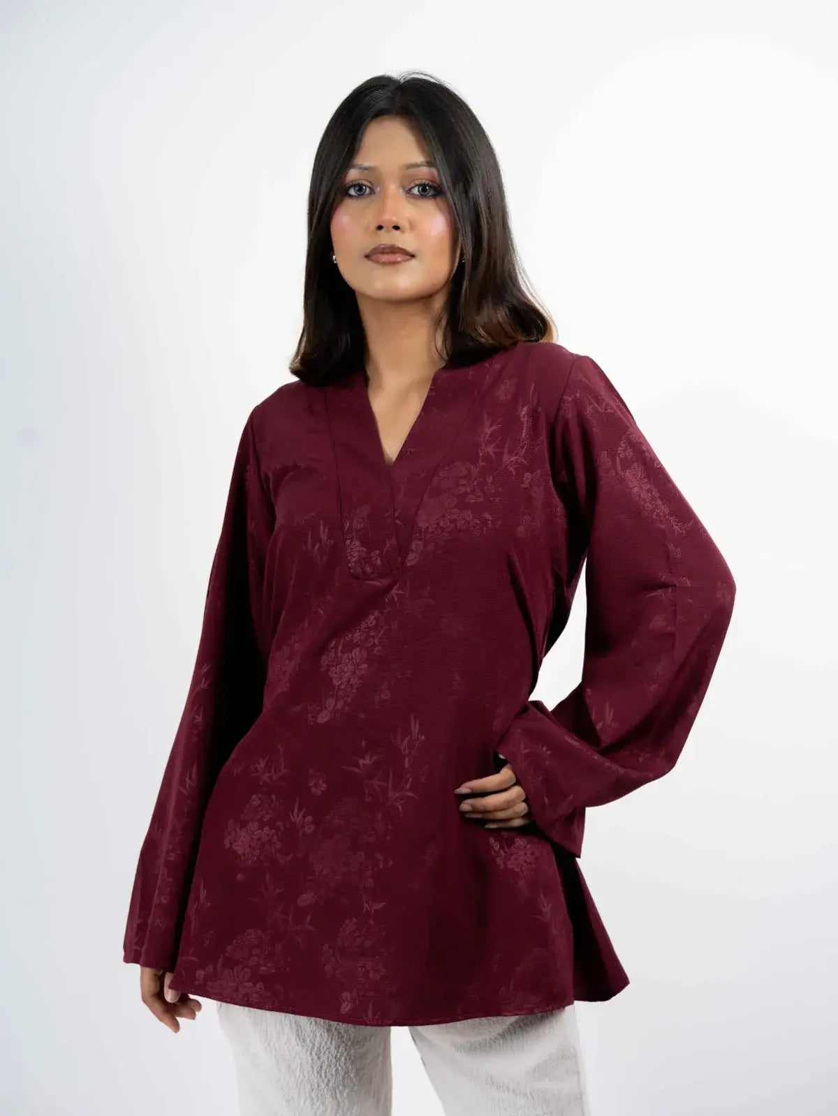 VELORA Maroon Top (106)
