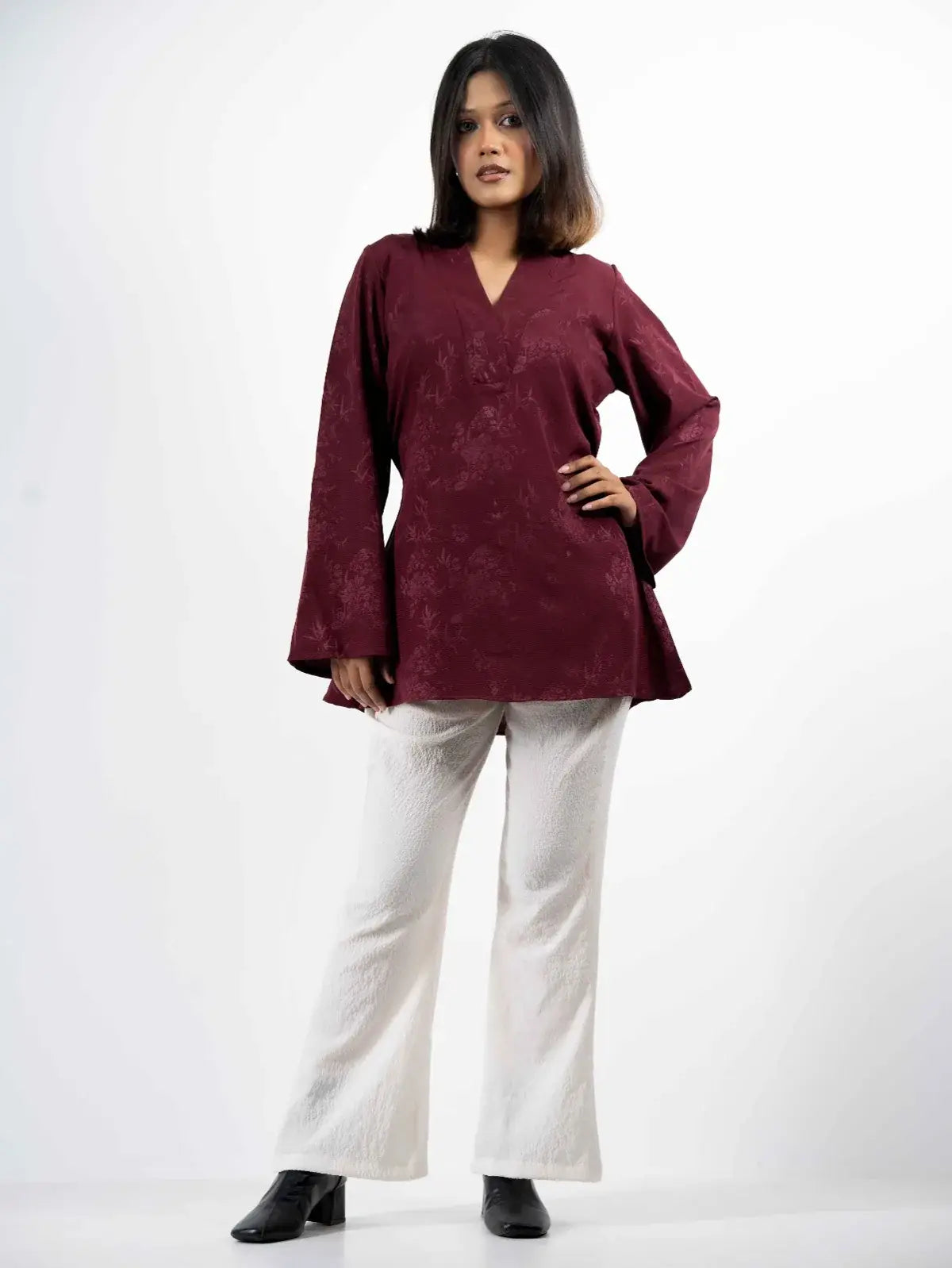 VELORA Maroon Top (106)