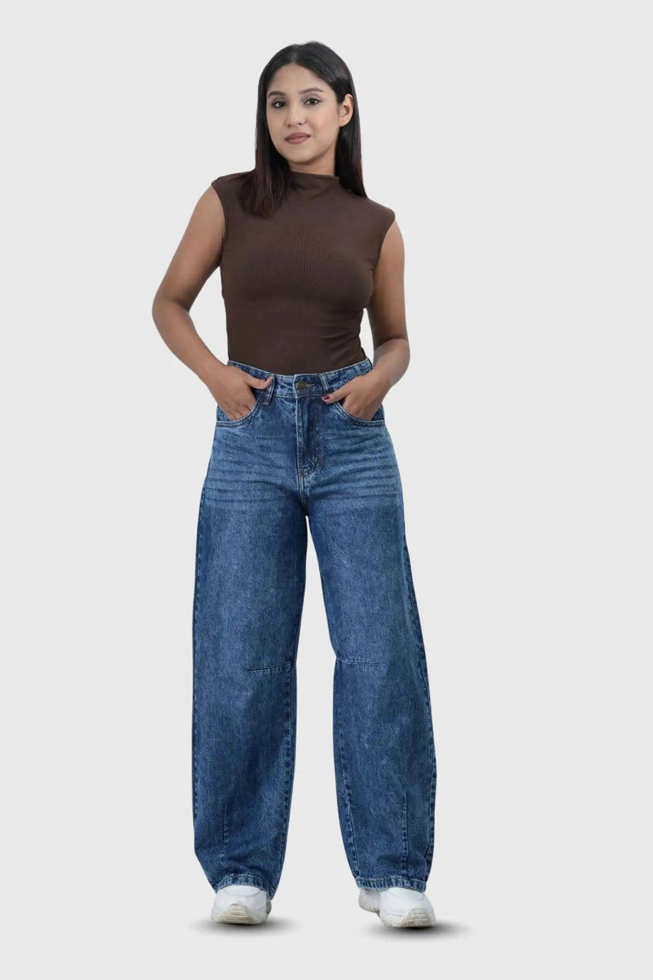 Signature Wide Leg Stone Wash Blue (1012)