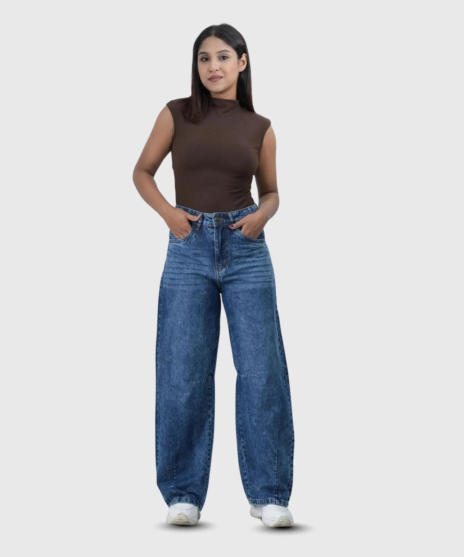 Signature Wide Leg Stone Wash Blue (1012)