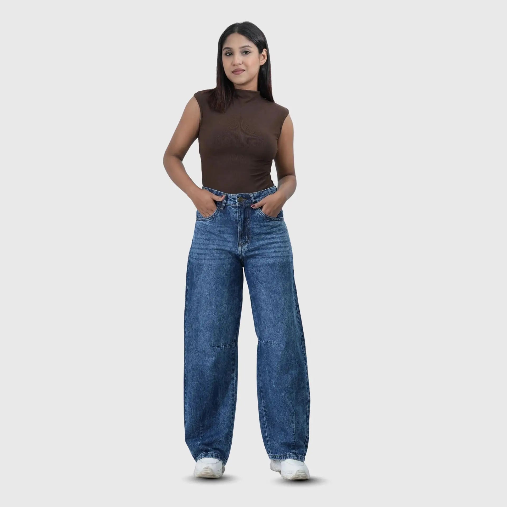Signature Wide Leg Stone Wash Blue (1012)