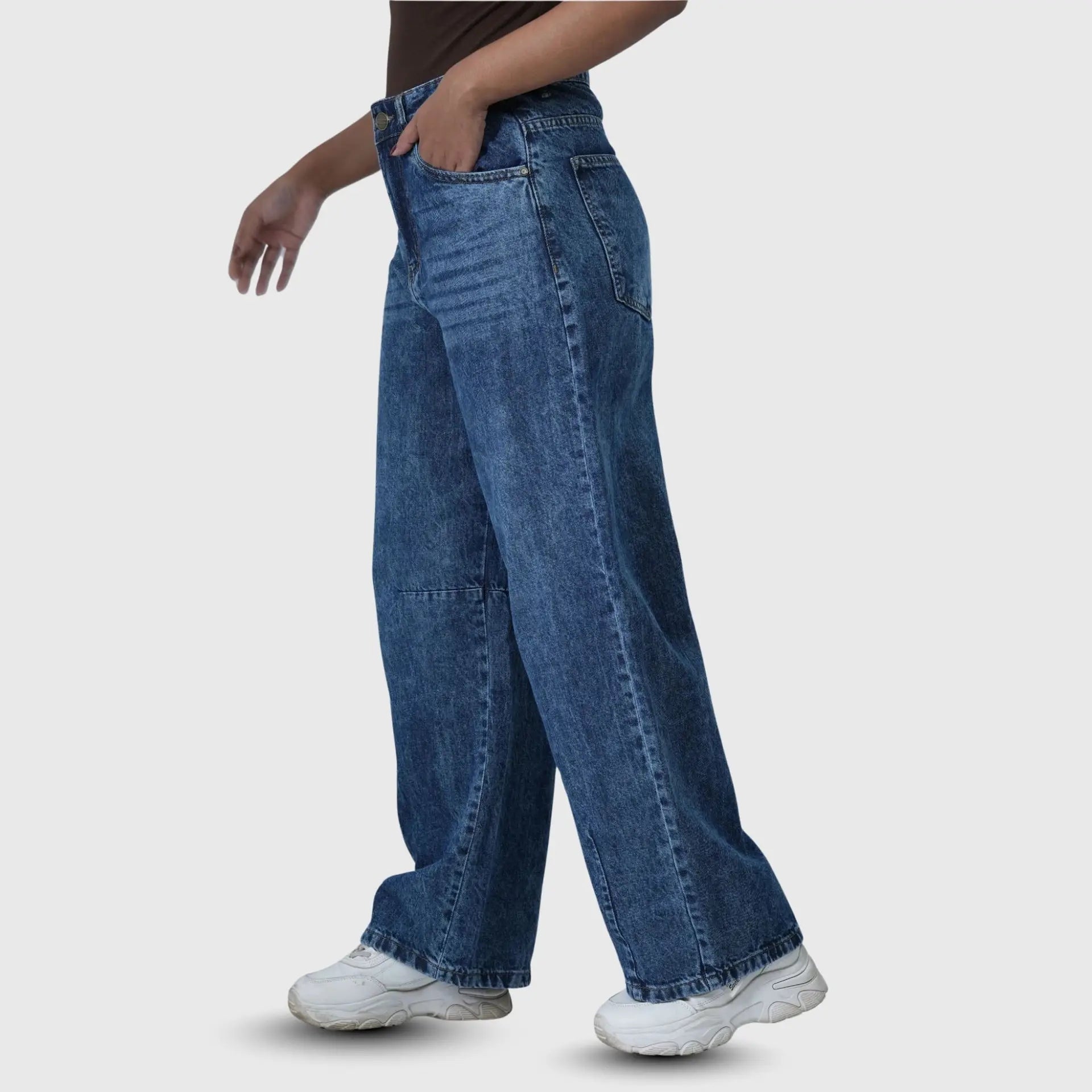 Signature Wide Leg Stone Wash Blue (1012)
