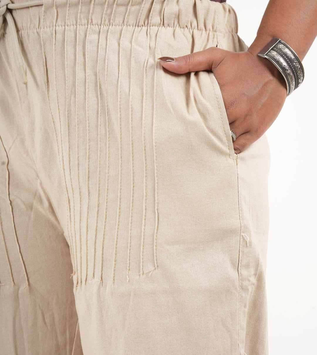 Remi Cotton Relaxed Pants – Beige (5003)