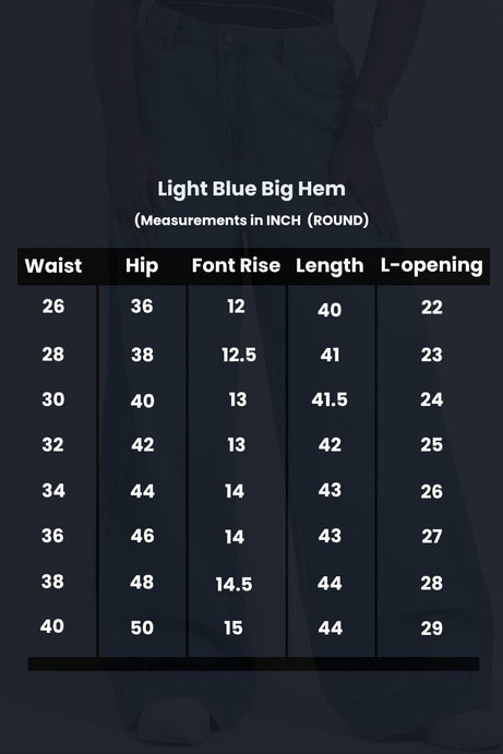 Big Hem Jeans Light Blue (1024)