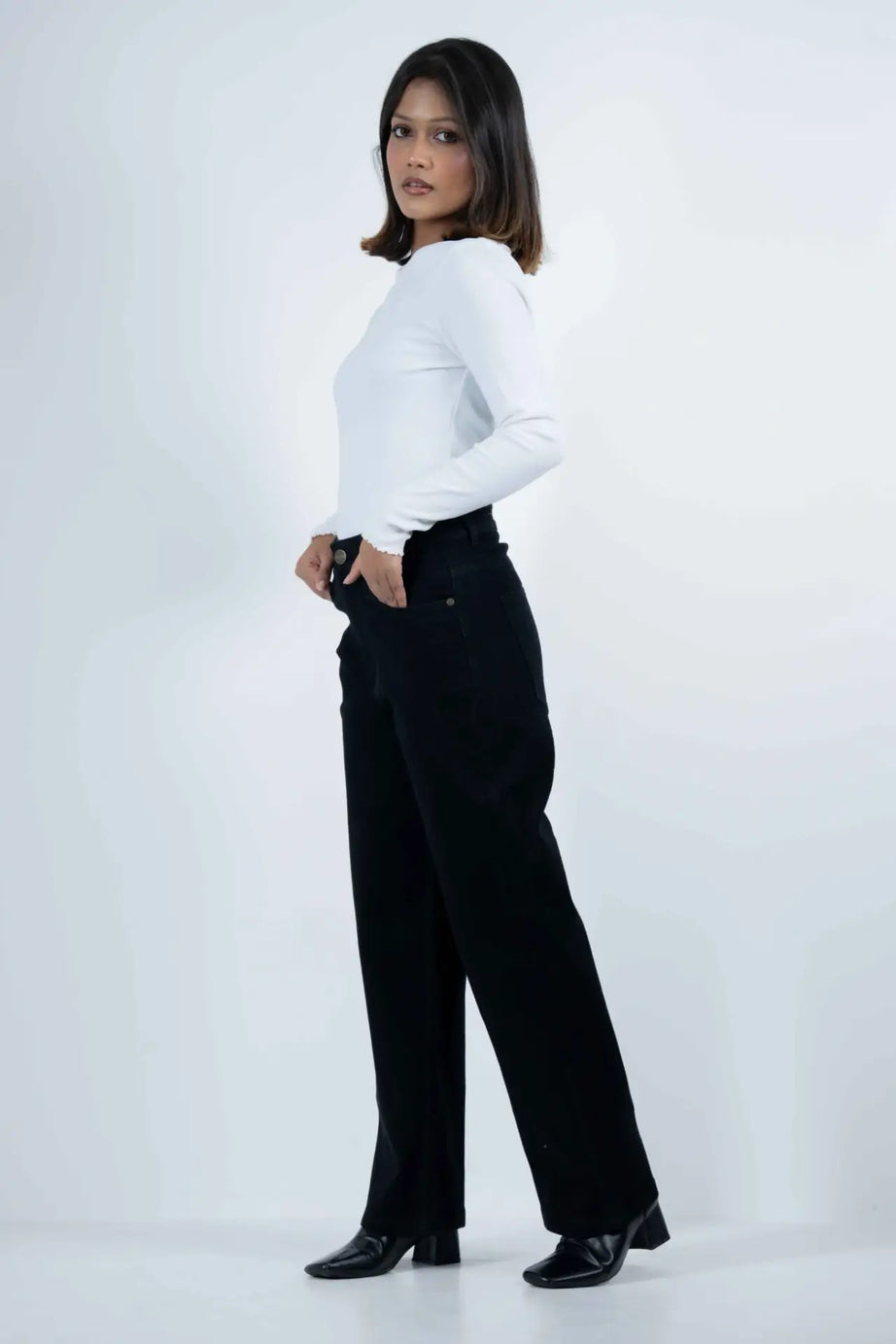 Midnight Stretchable Baggy Denim - Black (1014)