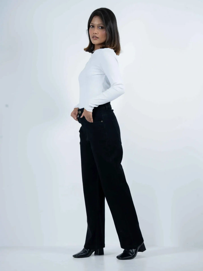 Midnight Stretchable Baggy Denim - Black (1014)