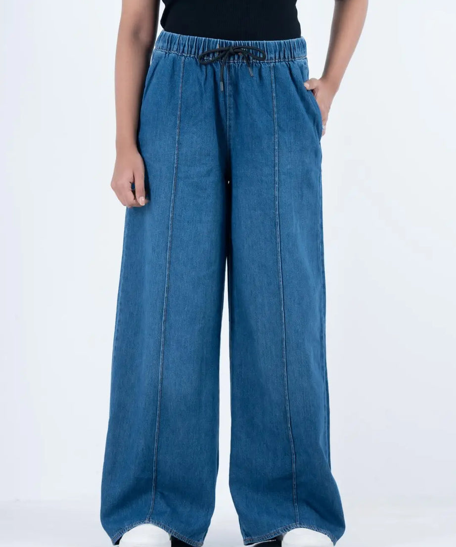 Comfy Dark Blue Wide Leg Pant (1020)