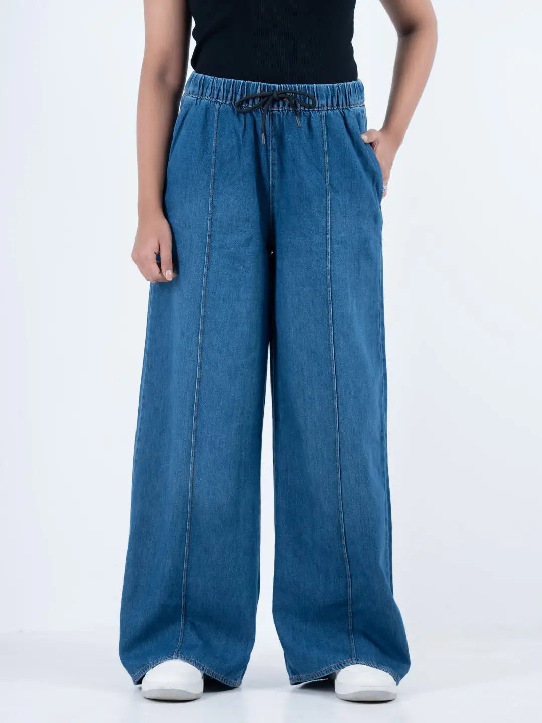 Comfy Dark Blue Wide Leg Pant (1020)