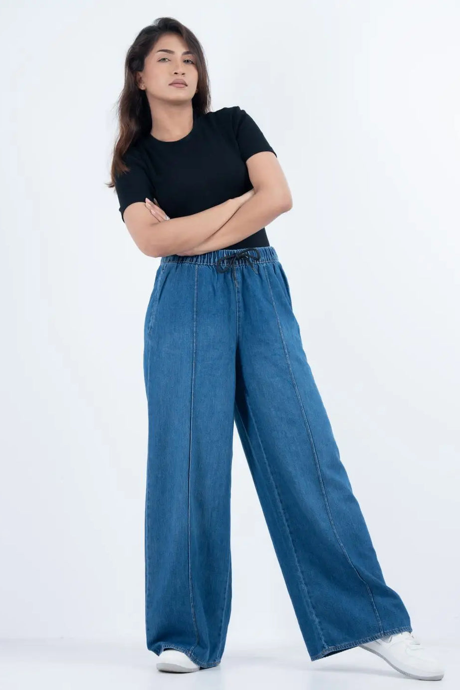 Comfy Dark Blue Wide Leg Pant (1020)