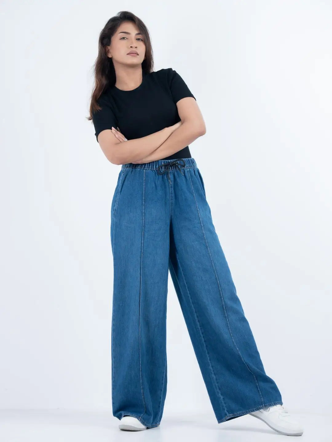 Comfy Dark Blue Wide Leg Pant (1020)