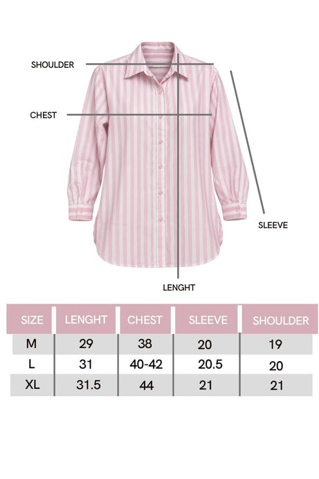 Pink & White Classic Longline Shirt(206)