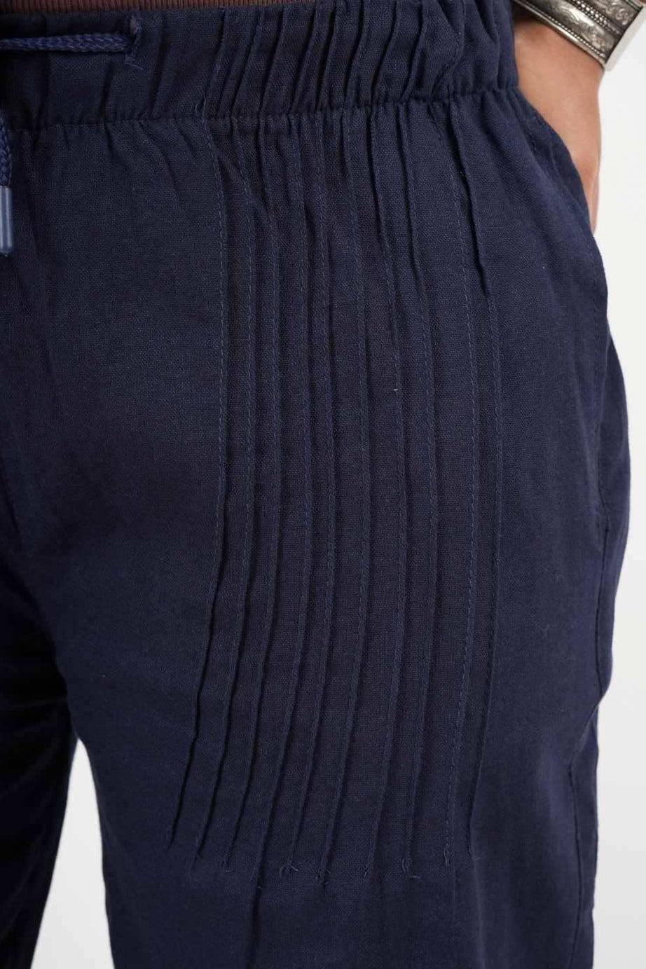 Remi Cotton Relaxed Pants – Navy (5003)
