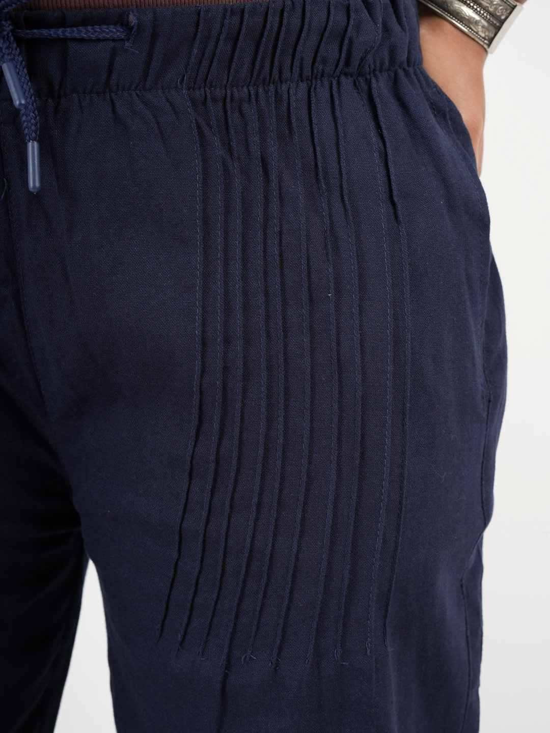 Remi Cotton Relaxed Pants – Navy (5003)
