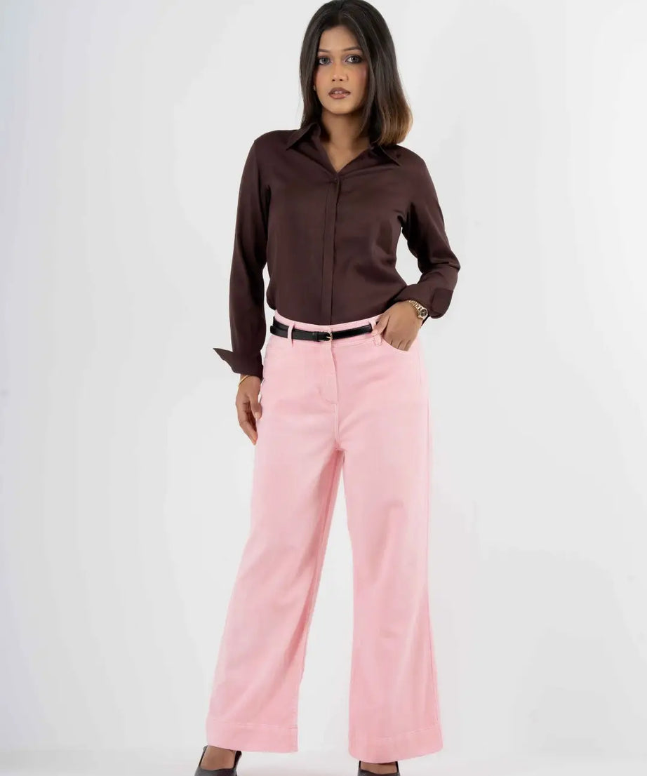 Semi Flare Stretch Baby Pink - (1018)