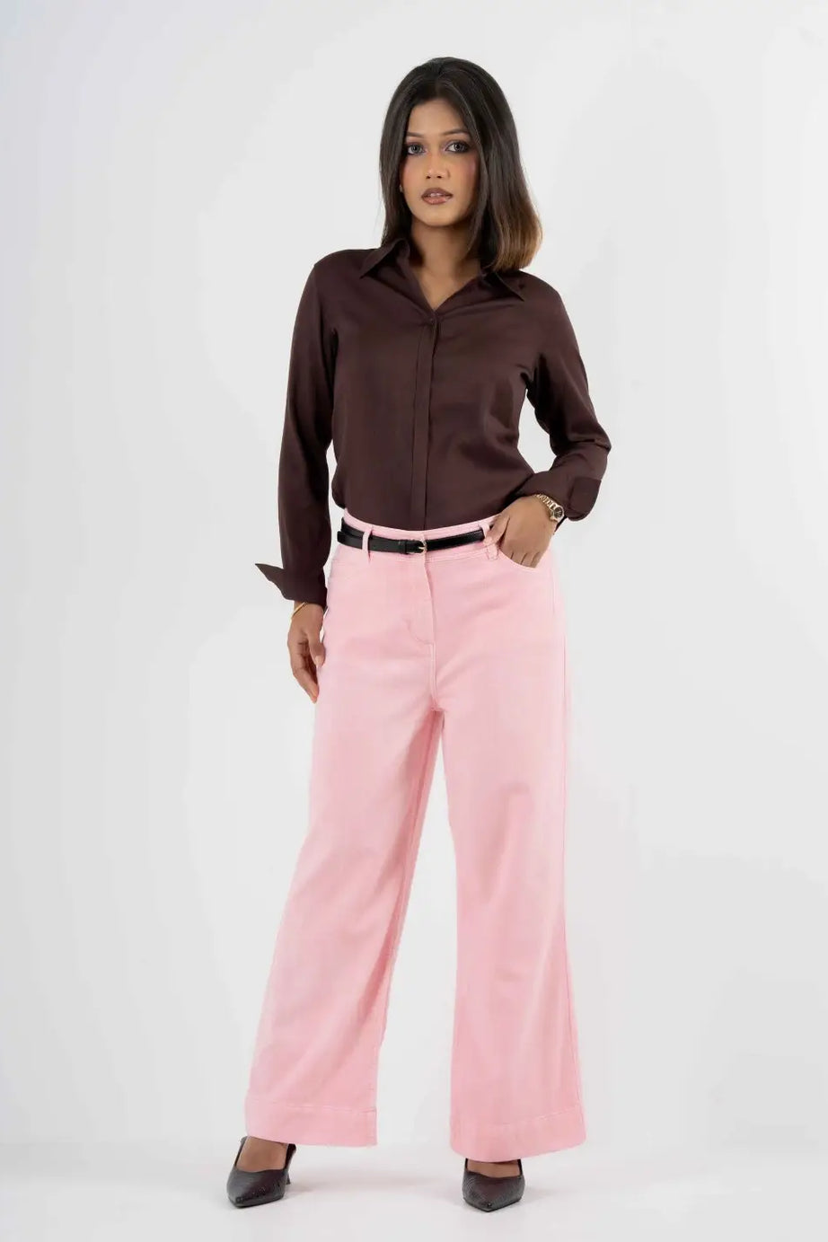 Semi Flare Stretch Baby Pink - (1018)