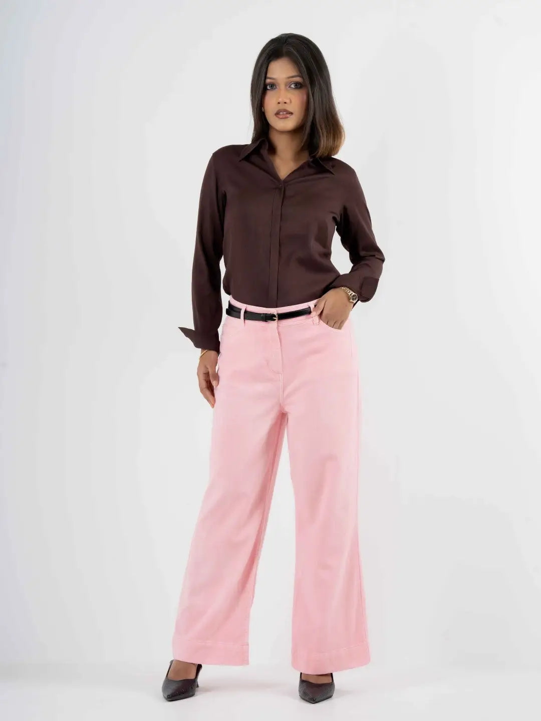 Semi Flare Stretch Baby Pink - (1018)