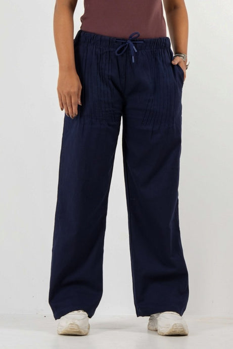 Remi Cotton Relaxed Pants – Navy (5003)