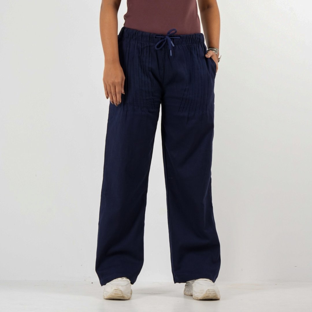 Remi Cotton Relaxed Pants – Navy (5003)